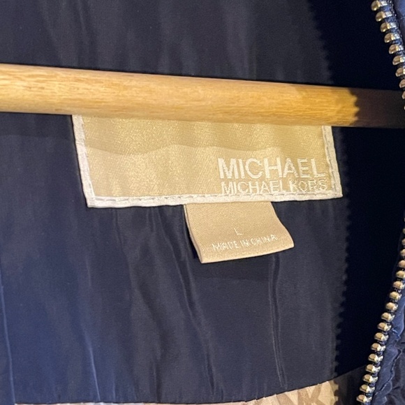 Michael Kors Blue Large Windbreaker zip up jacket puffer - Picture 4 of 11